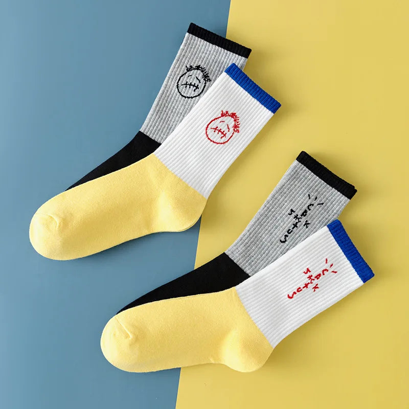 3 paires/boîte, livraison gratuite  Chaussettes d'équipage Cactus Jack en coton pour hommes,  men  socks