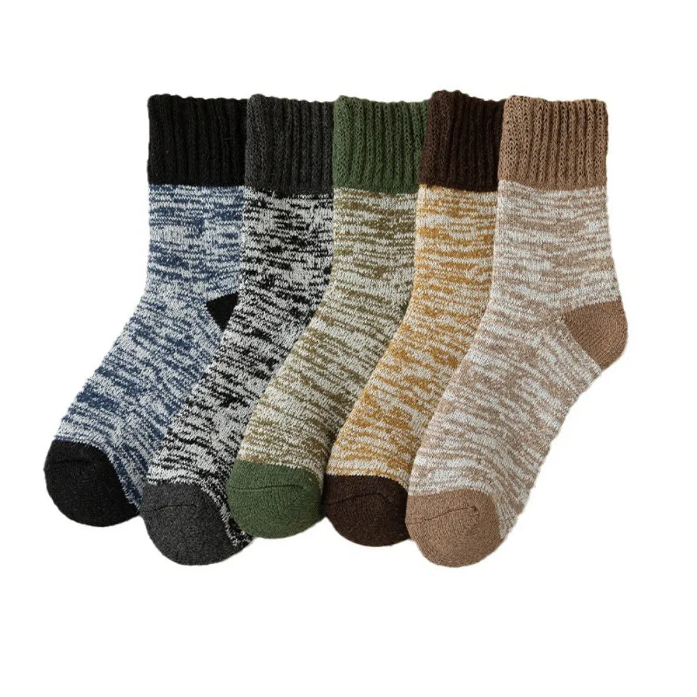 1 Pairs Winter Men's Socks Thicken Sheep's Wool Socks Warm Men Retro Colorful Man Socks Calcetines Mujer Носки Женские Skarpetki